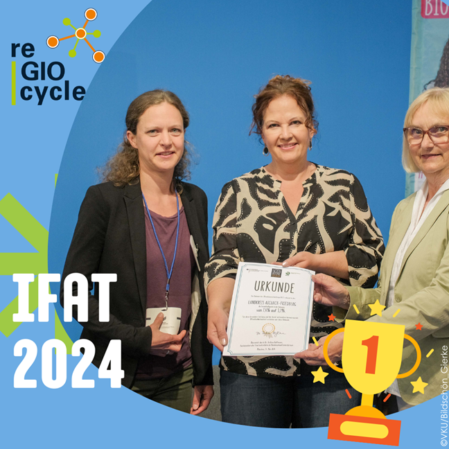 IFAT 2024: reGIOcyle bei der #biotonnenchallenge Auszeichnung